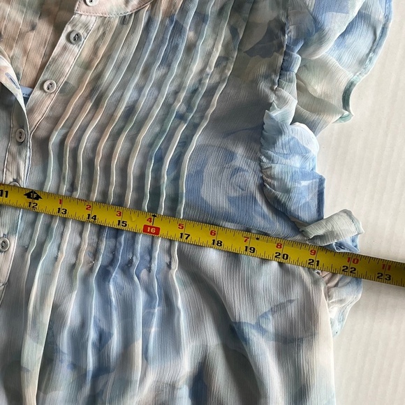 Calvin Klein Size 16 Flutter Cap Sleeve A Line Midi Lined Dress Floral V Neck - Picture 9 of 10